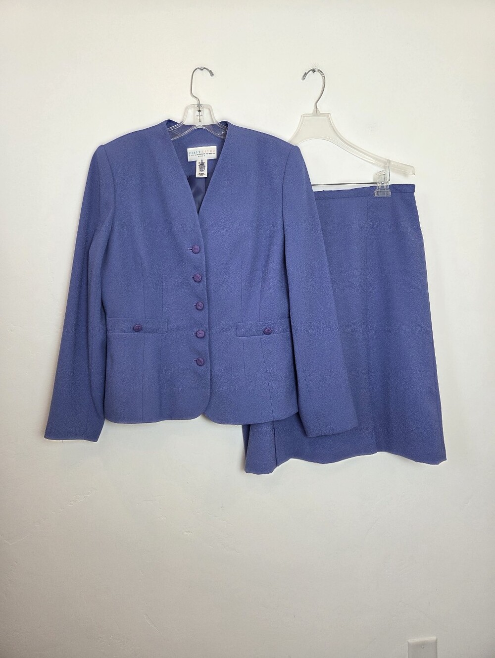 First Issue Liz Claiborne Skirt Suit Periwinkle Blue Purple Professional Office